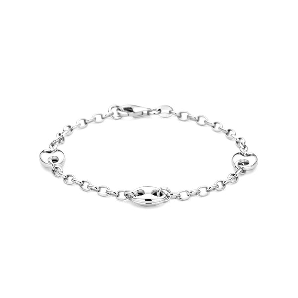 echt zilveren schakel armband met koffieboon ☕️