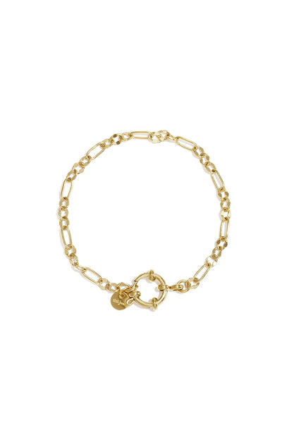 goudkleurig armbandje met groot slot | stainless steel