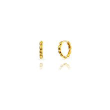 Afbeelding in Gallery-weergave laden, oorringen met patroon van echt zilver + laagje goud 16 mm
