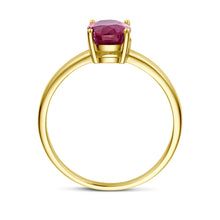 Afbeelding in Gallery-weergave laden, echt gouden ring met ovale robijn | 14 krt geel goud

