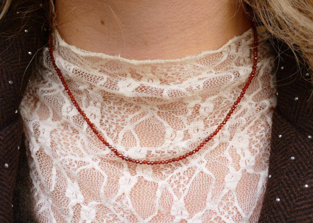 donker oranje fijn mineralen collier