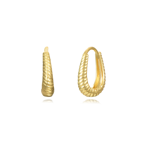 pre order! verguld gouden brede gevlochten oorringen | echt zilver