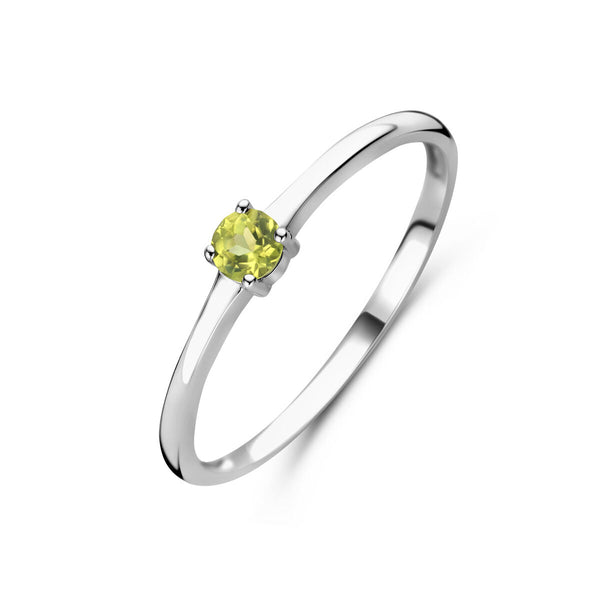echt zilveren ring met peridot | augustus geboortesteen