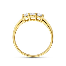 Afbeelding in Gallery-weergave laden, echt gouden ring met 3 lab grown diamanten in chaton zetting | 14 krt geel goud
