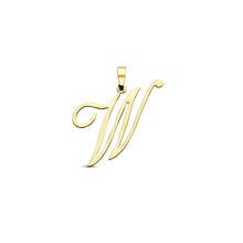 Afbeelding in Gallery-weergave laden, echt gouden sierlijke letter hanger van 14 krt geel goud 25.5 mm

