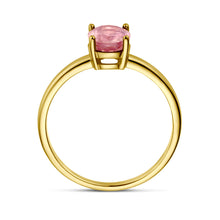 Afbeelding in Gallery-weergave laden, echt gouden ring met ovale zacht roze toermalijn | 14 krt geel goud
