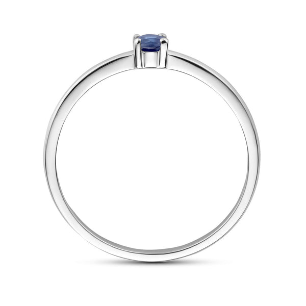 echt zilveren ring met saffier | september geboortesteen