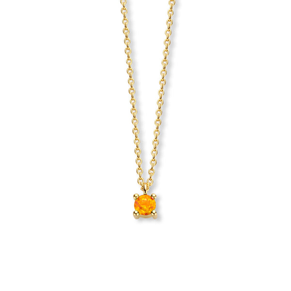 pre order! fijn collier met citrien in 14 karaat geel goud - november geboortesteen