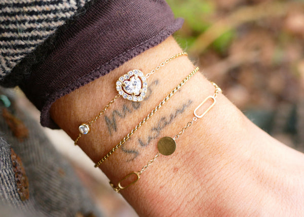 fijne armband. met schakel patroon | stainless steel