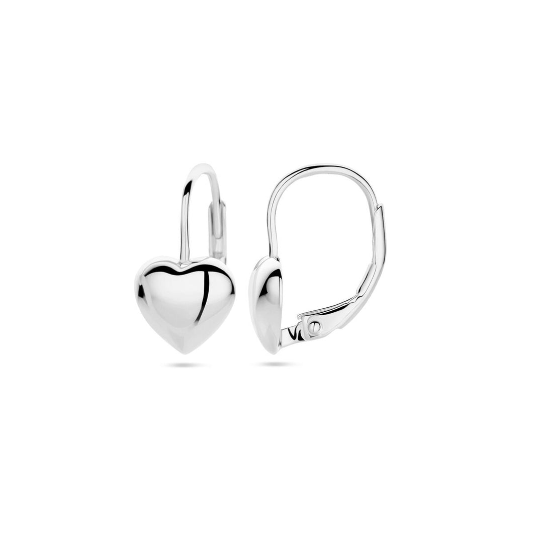 oorhangers met hartje vervaardigd van echt zilver