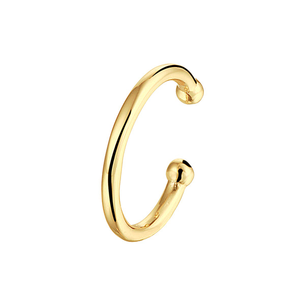 verguld gouden gladde earcuff  | echt zilver