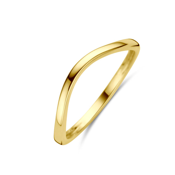 gladde wave ring | 14 krt geel goud