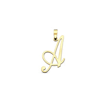 Afbeelding in Gallery-weergave laden, echt gouden sierlijke letter hanger van 14 krt geel goud 25.5 mm
