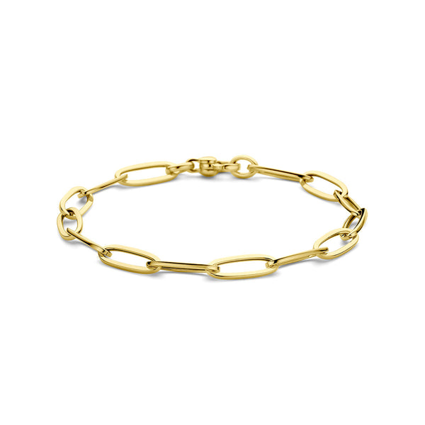 9 krt geel gouden paperclip schakelarmband 5.7 mm