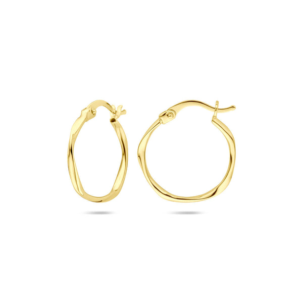 geel gouden oorringen 20 mm | 14 krt
