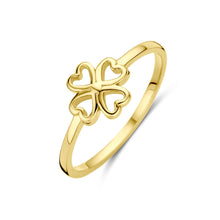 Afbeelding in Gallery-weergave laden, echt gouden ring klavertje vier ring 🍀  14 karaat geel goud
