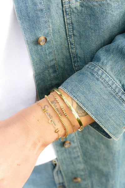 goudkleurige bolletjes armband | stainless steel