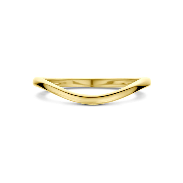 gladde wave ring | 14 krt geel goud
