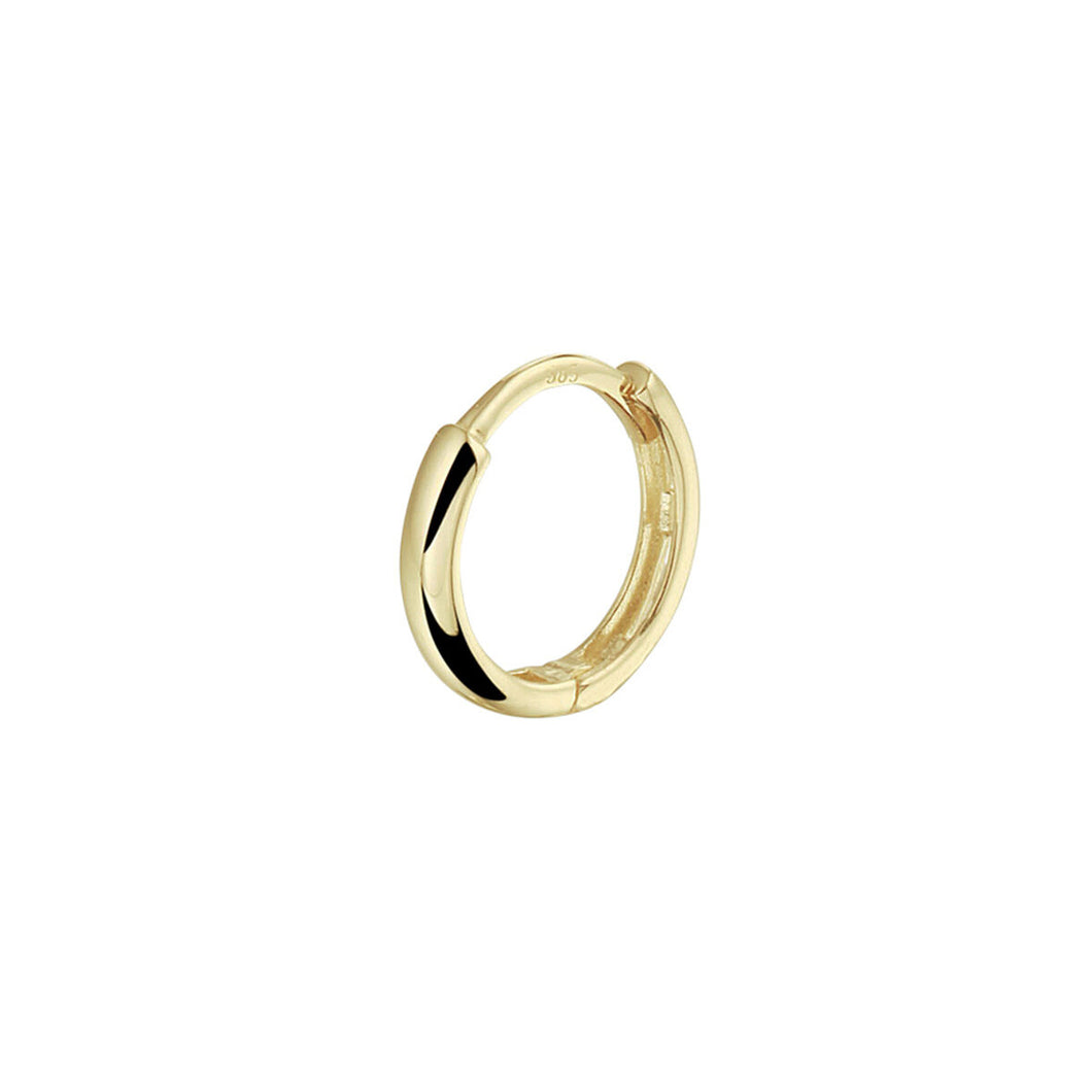 gladde klap oorring 14 krt geel goud 11 mm