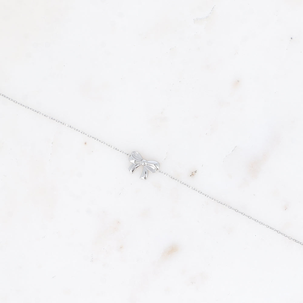 fijn zilverkleurig armbandje met strikje 🎀 stainless steel