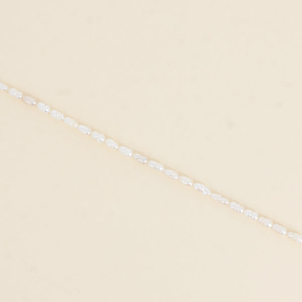 wit parel armbandje van zoetwaterparels met stainless steel slot