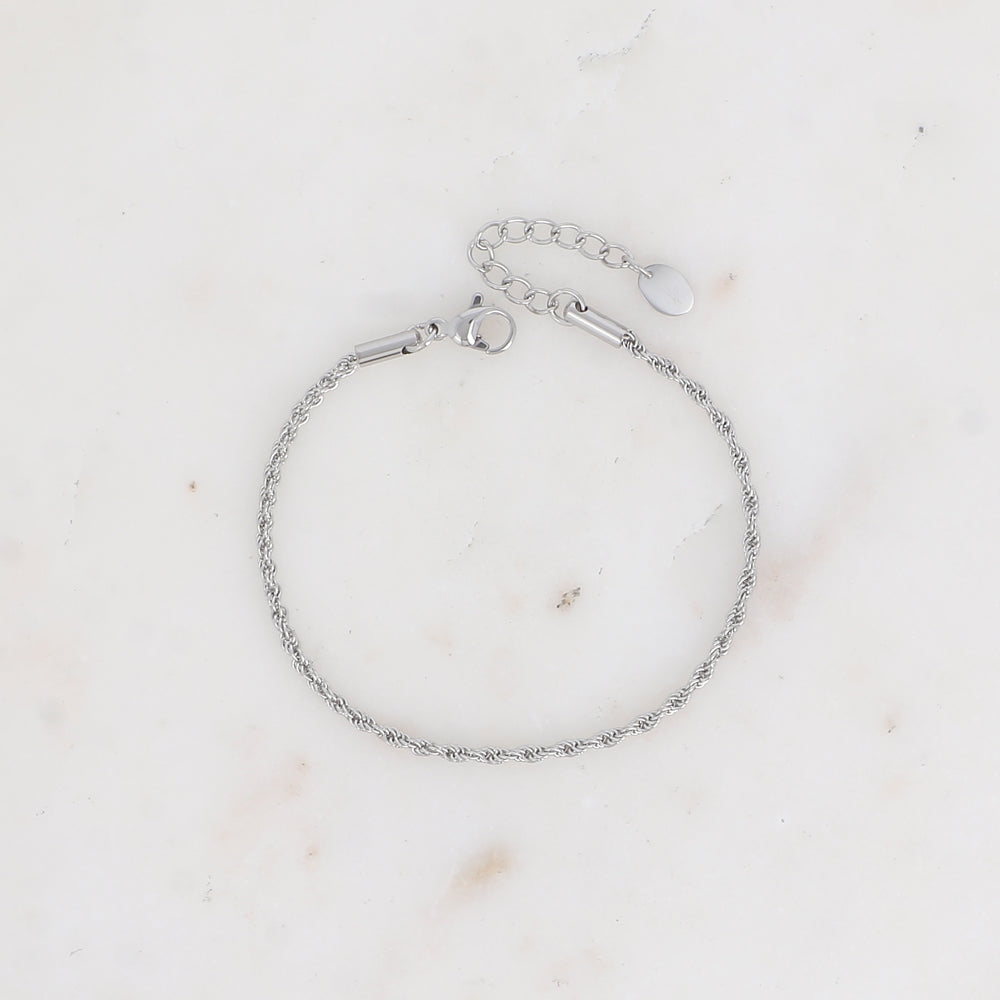 zilverkleurig gevlochten armbandje van stainless steel