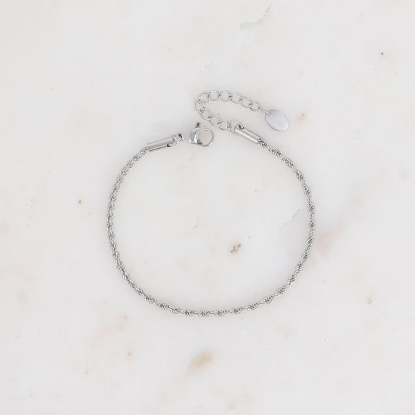 zilverkleurig gevlochten armbandje van stainless steel