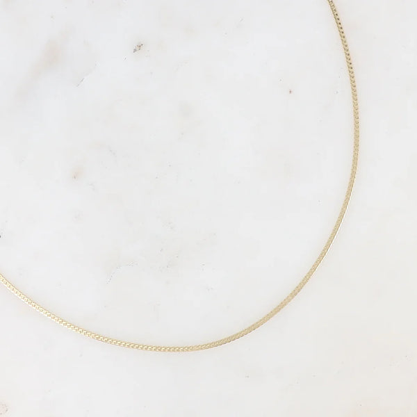 goudkleurig fijn slangen collier van stainless steel