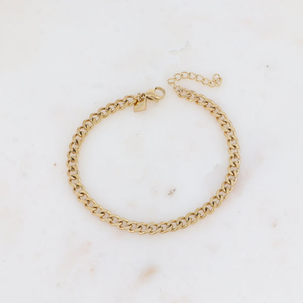 goudkleurig gourmette schakel armband