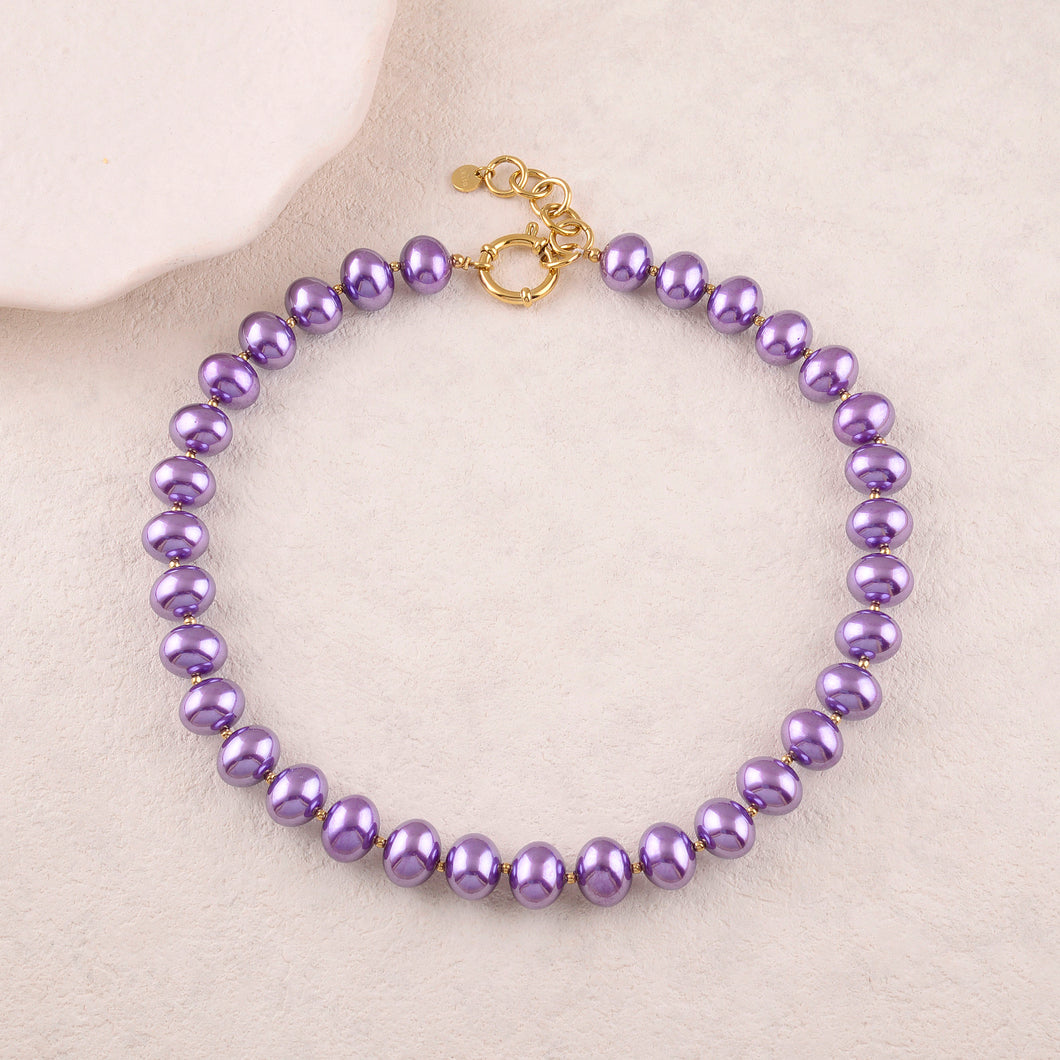 collier van paarse parels