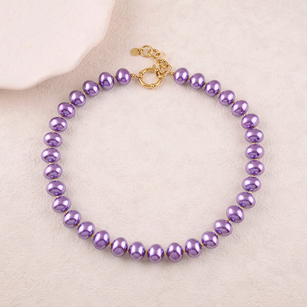 collier van paarse parels