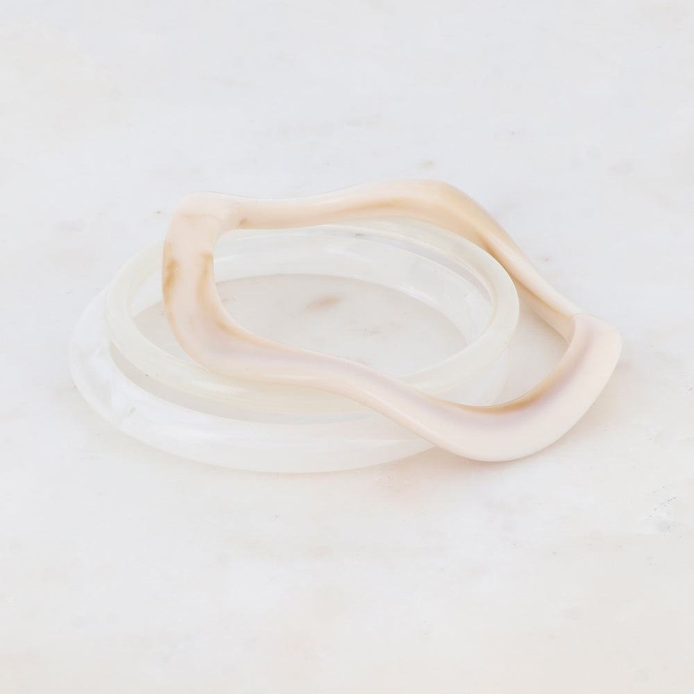set van 3 statement bangles van resin