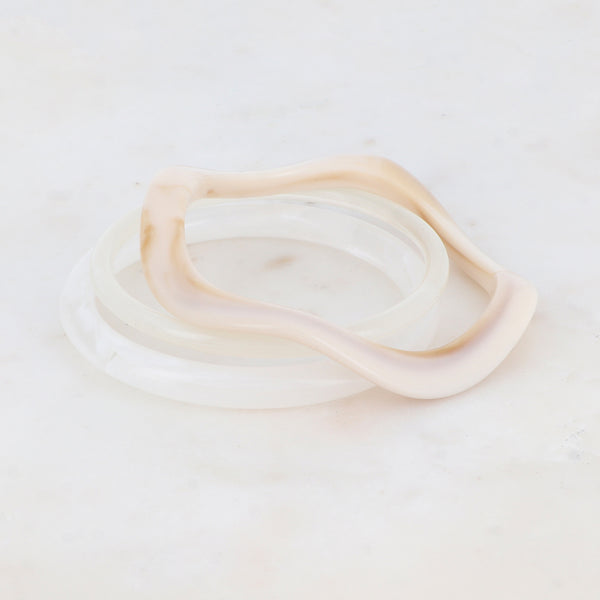 set van 3 statement bangles van resin
