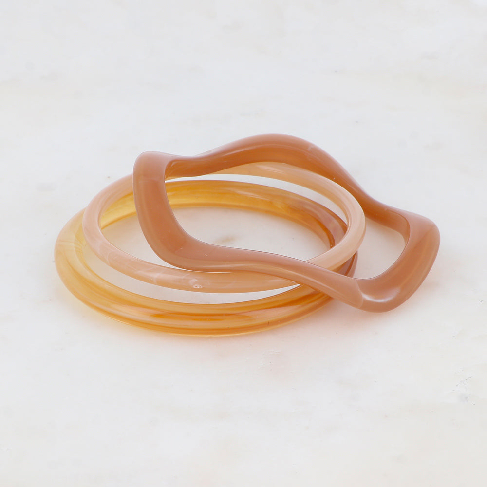 set van 3 statement bangles van resin