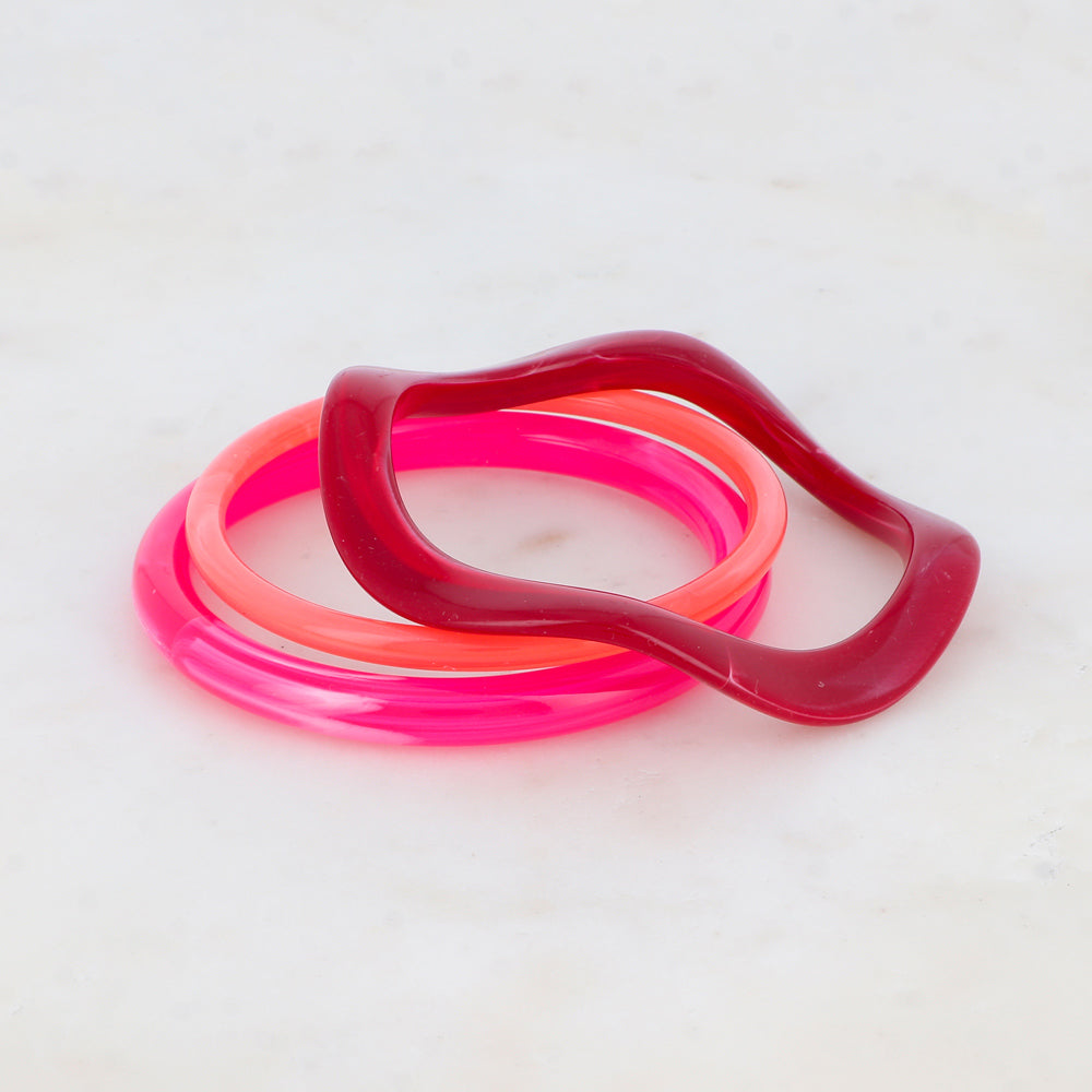 set van 3 statement bangles van resin