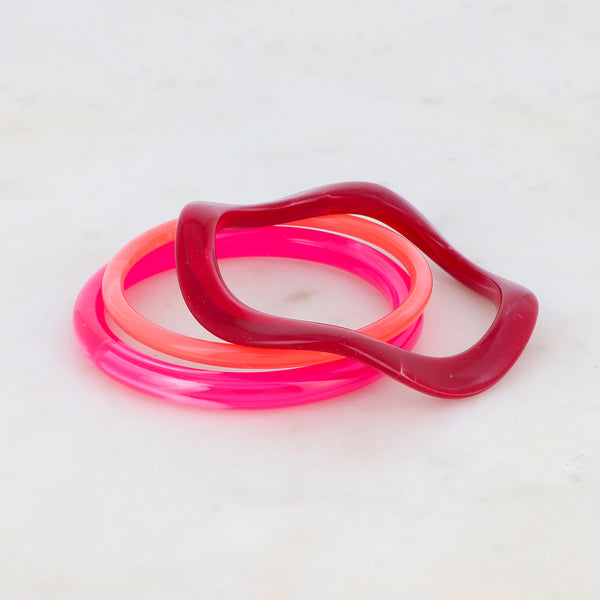 set van 3 statement bangles van resin