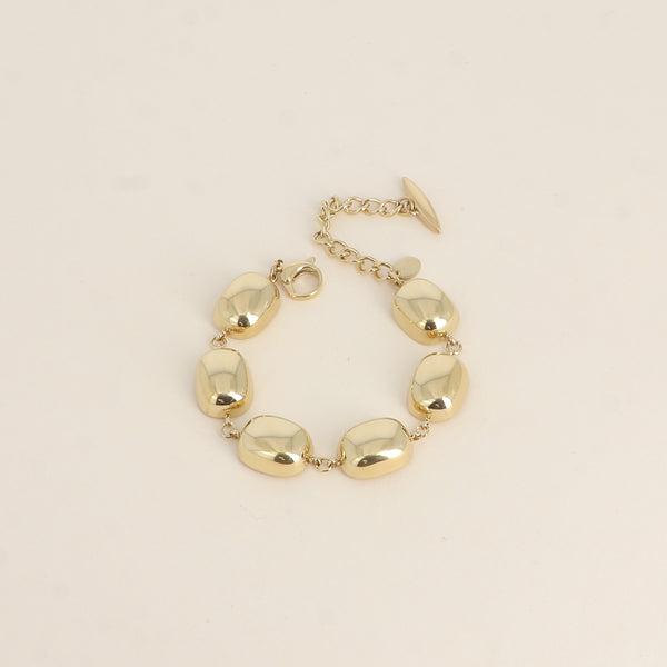 goudkleurige grove armband stainless steel