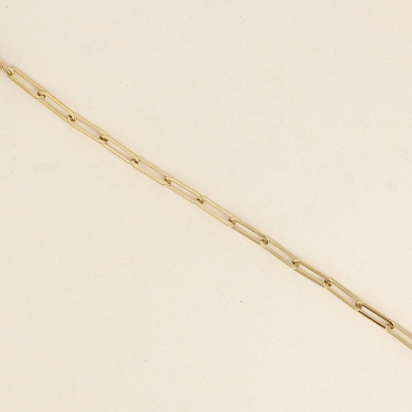 goudkleurige schakelarmband van paperclip schakels | stainless steel