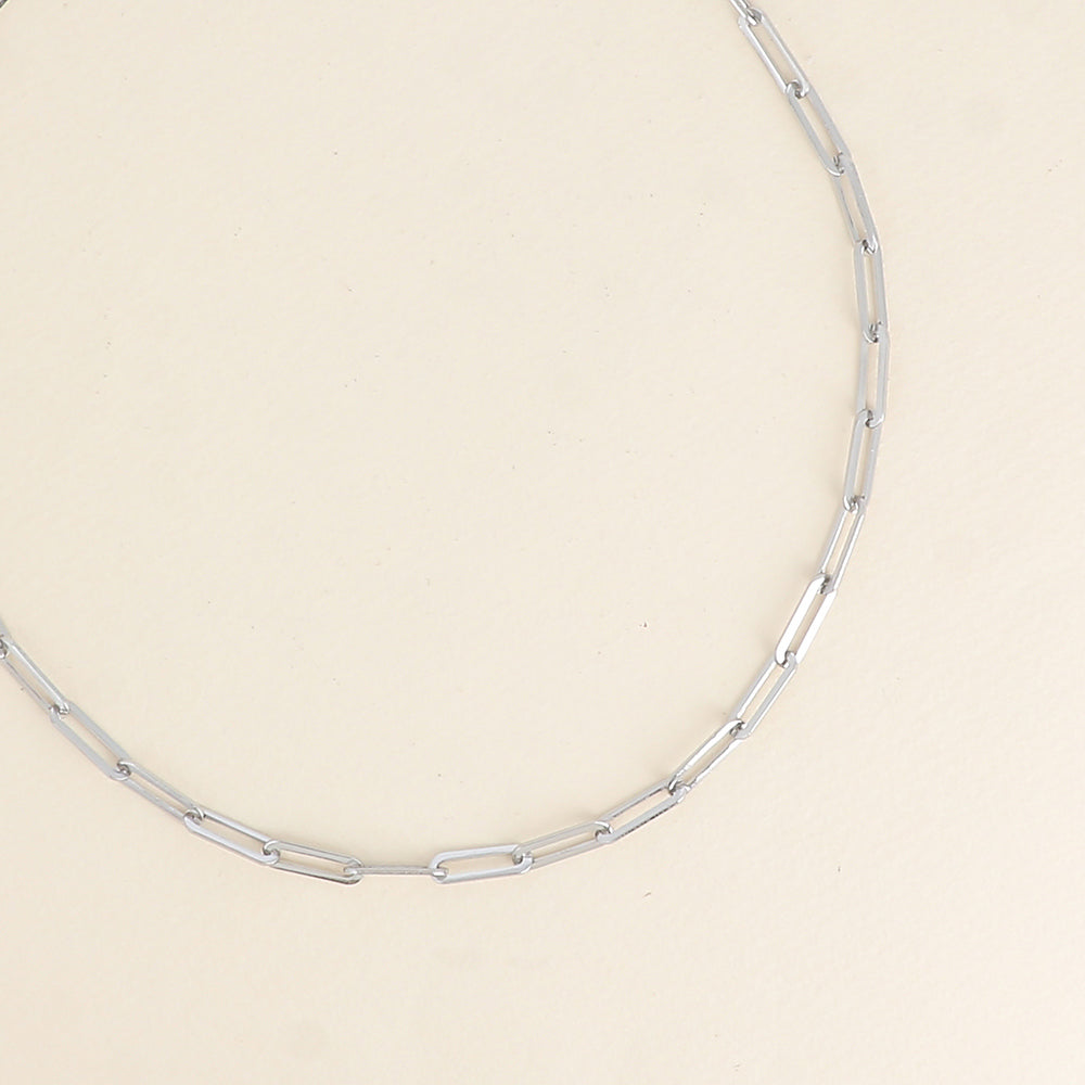 zilverkleurig schakelcollier stainless steel