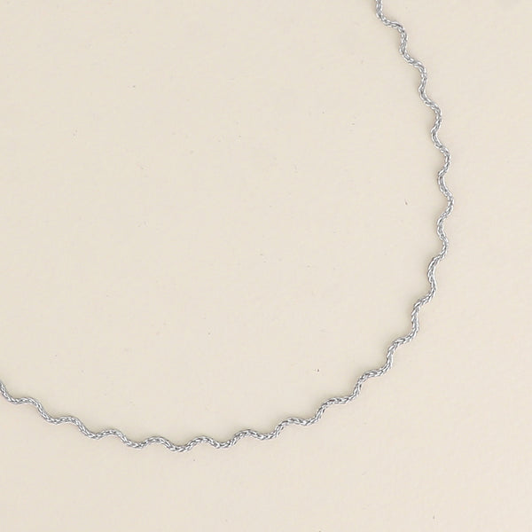 zilverkleurig fijn wave collier l stainless steel