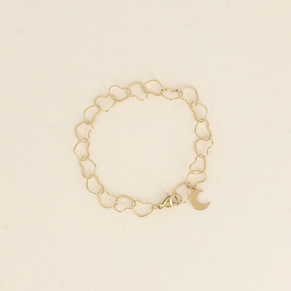 goudkleurige hartjes armband stainless steel