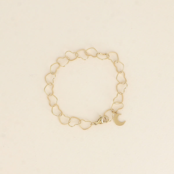 goudkleurige hartjes armband stainless steel