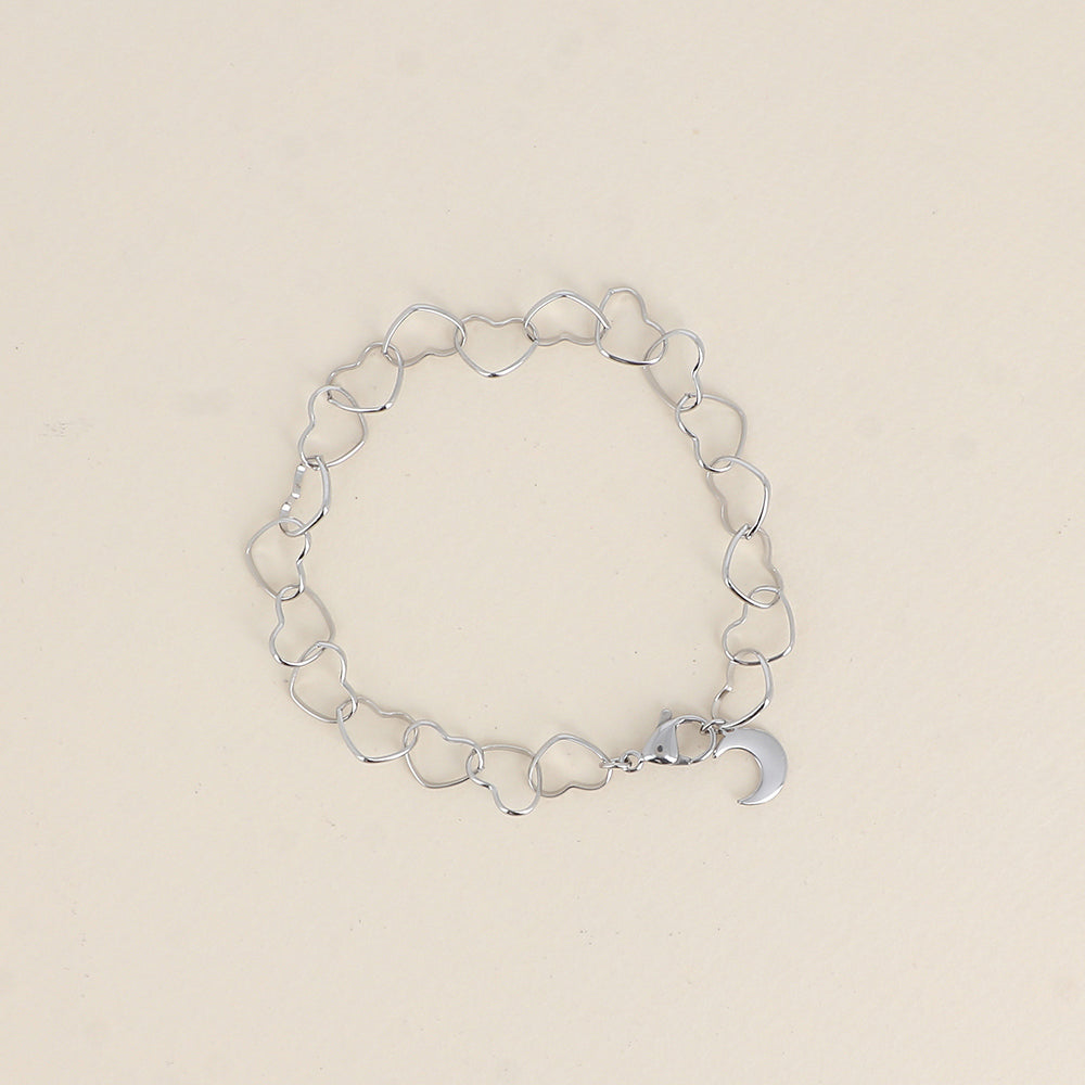 zilverkleurige open hartjes armband stainless steel