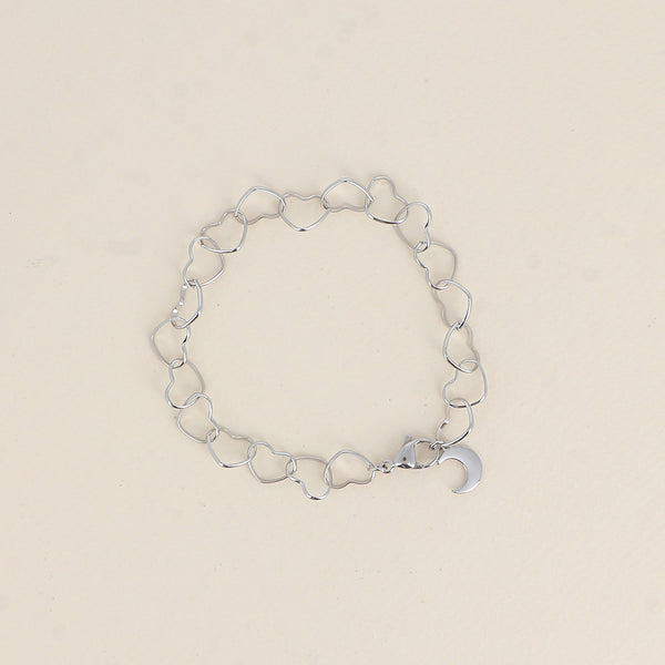 zilverkleurige open hartjes armband stainless steel