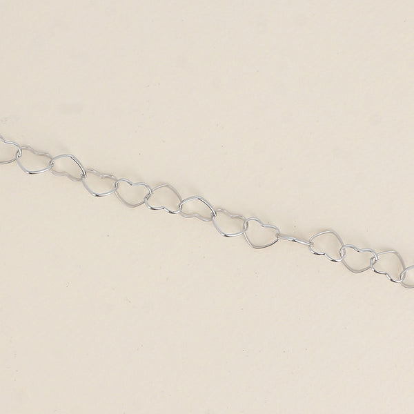 zilverkleurige open hartjes armband stainless steel