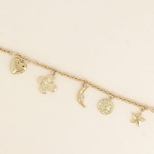 Afbeelding in Gallery-weergave laden, goudkleurige schakel armband met grote bedels | stainless steel
