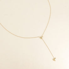 Afbeelding in Gallery-weergave laden, fijn goudkleurig Y collier stainless steel met dichte hartjes
