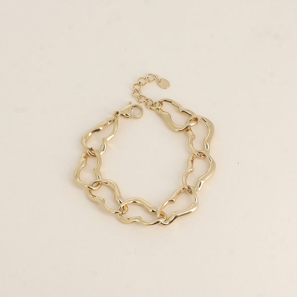 goudkleurige open ovale schakel armband stainless steel