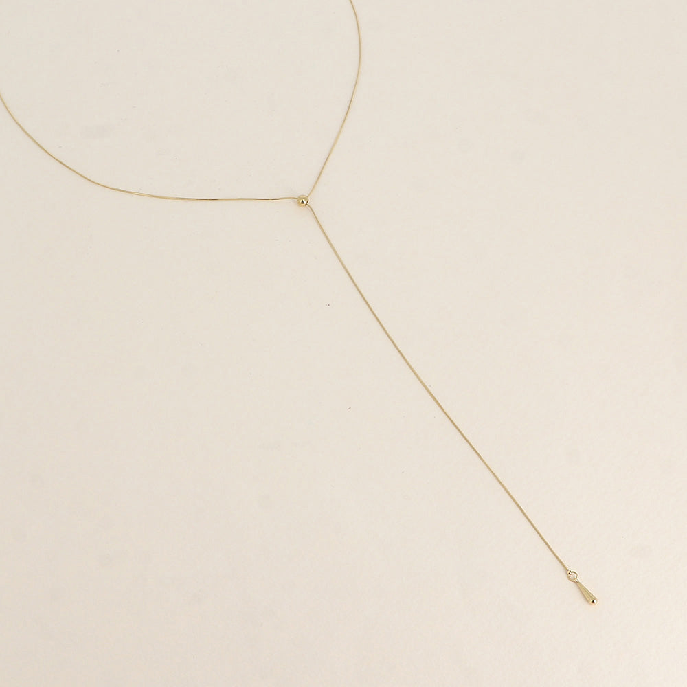 fijn goudkleurig Y collier stainless steel
