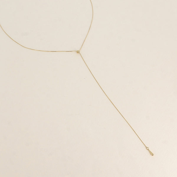 fijn goudkleurig Y collier stainless steel